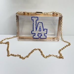 LA Dodgers Bedazzled Acrylic Clutch Purse